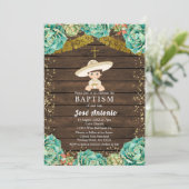 Cactus doop uitnodiging voor jongen (Staand voorkant)