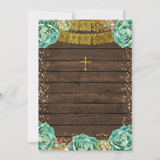 Cactus doop uitnodiging voor jongen (Achterkant)