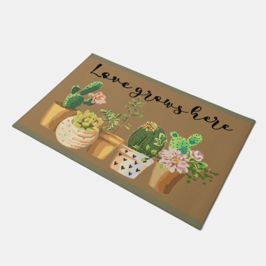 Cactus Doormat, Succulent Lover Mat, Funny Succule Deurmat (Schuin)