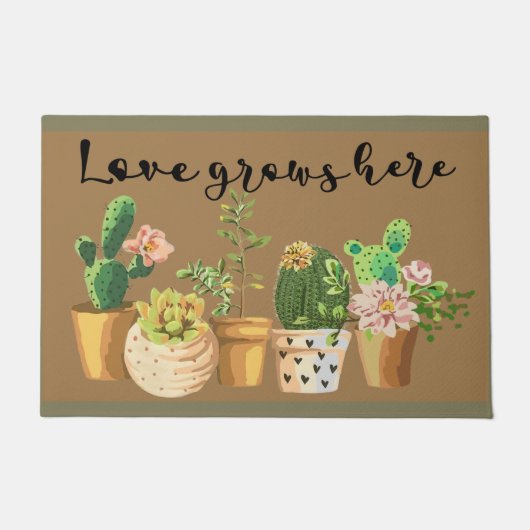Cactus Doormat, Succulent Lover Mat, Funny Succule Deurmat (Voorkant)