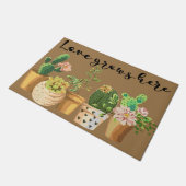 Cactus Doormat, Succulent Lover Mat, Succulent Rug Deurmat (Schuin)