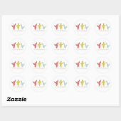 Cactus Drawing in Red Personalized Thank You Ronde Sticker (Vel)