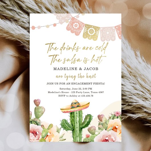 Cactus Drink Cold Salsa Hot Knot Verloving Fiesta Kaart