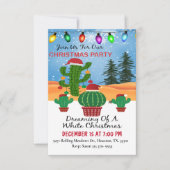Cactus dromen van witte kerst feest kaart (Voorkant)