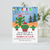 Cactus dromen van witte kerst feest kaart (Staand voorkant)