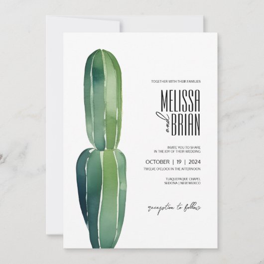 Cactus Droom · Modern Desert Chique · Botanische B Kaart (Voorkant)