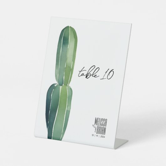 Cactus Droom · Modern Desert Chique · Botanische B Reclamebord Met Voetstuk (Voorkant)