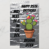Cactus duct tape verjaardagstape bladwijzer menu (Voorkant / Achterkant)