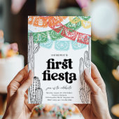 Cactus Eerste Fiesta Verjaardag Uitnodiging