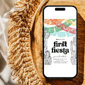 Cactus Eerste Fiesta Verjaardag Uitnodiging