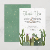 Cactus Elegant Wedding Bedankkaart (Voorkant / Achterkant)
