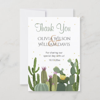 Cactus Elegant Wedding Bedankkaart
