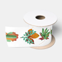Cactus en blad satijnen lint