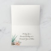 Cactus en Bloem Zuidwestelijke Woestijn Verjaardag Kaart (Binnen)