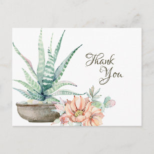  Cactus en bloemencacti Hartelijk dank Briefkaart