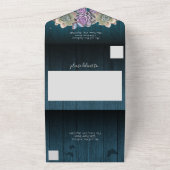 Cactus en Butterfly Elegant Quinceanera wood All In One Uitnodiging (Buitenkant)