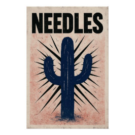 Cactus en decoratieve naalden perfect poster