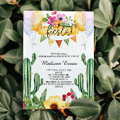 Cactus en Floral Vrijgezellenfeest Fiesta Invitati Kaart