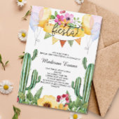 Cactus en Floral Vrijgezellenfeest Fiesta Invitati Kaart