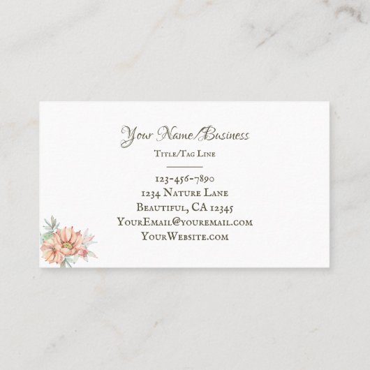  Cactus en Flower Cacti Visitekaartje (Achterkant)