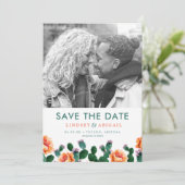 Cactus en Flowers Sla de datum op Save The Date (Staand voorkant)