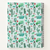 cactus en ladybug - lichtblauwe achtergrond notitieboek (Achterkant)