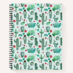 cactus en ladybug - lichtblauwe achtergrond notitieboek