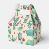 cactus en ladybug patroon - beige achtergrond bedankdoosjes (Achterkant)