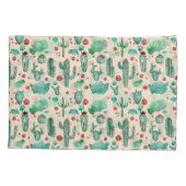 cactus en ladybug patroon - beige achtergrond kussensloop (Achterkant)