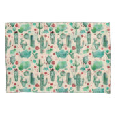 cactus en ladybug patroon - beige achtergrond kussensloop (Voorkant)