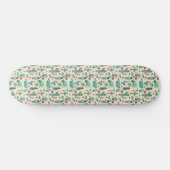 cactus en ladybug patroon - beige achtergrond persoonlijk skateboard (Horizontaal)