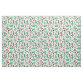 cactus en ladybug patroon - beige achtergrond stof (Fat Quarter)