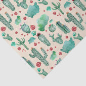 cactus en ladybug patroon - beige achtergrond tissuepapier (Detail)