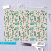 cactus en ladybug patroon - beige achtergrond tissuepapier (Craft)
