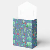 cactus en ladybug - patroon - blauwe achtergrond bedankdoosjes (Geopend)