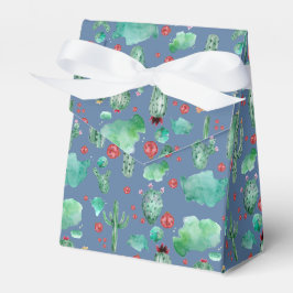 cactus en ladybug - patroon - blauwe achtergrond bedankdoosjes