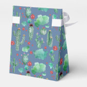 cactus en ladybug - patroon - blauwe achtergrond bedankdoosjes (Achterkant)