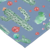 cactus en ladybug - patroon - blauwe achtergrond korte tafelloper (Hoek)