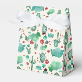 cactus en ladybug patroon - crèmeachtergrond bedankdoosjes