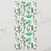 cactus en ladybug patroon - crèmeachtergrond menu (Achterkant)