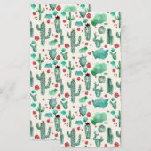 cactus en ladybug patroon - crèmeachtergrond menu (Voorkant / Achterkant)