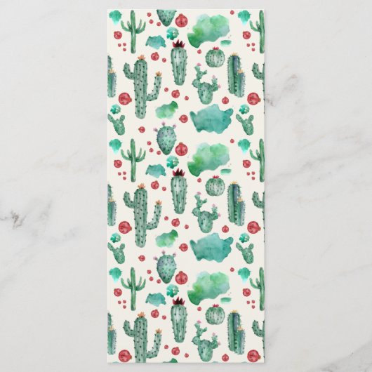 cactus en ladybug patroon - crèmeachtergrond menu (Voorkant)