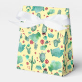 cactus en ladybug - patroon - gele achtergrond bedankdoosjes (Voorkant Zijde)