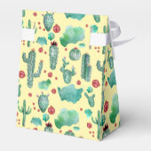 cactus en ladybug - patroon - gele achtergrond bedankdoosjes (Achterkant)