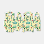 cactus en ladybug - patroon - gele achtergrond bedankdoosjes (Uitgevouwen)