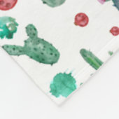 cactus en ladybug patroon - witte achtergrond fleece deken (Hoek)