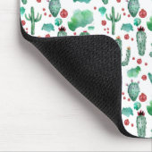 cactus en ladybug patroon - witte achtergrond muismat (Hoek)