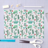 cactus en ladybug patroon - witte achtergrond tissuepapier (Craft)