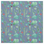cactus en ladybug patroonblauw achtergrondweefsel stof (Swatch)