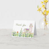 Cactus en lama bedankt kaart (Gele Bloem)